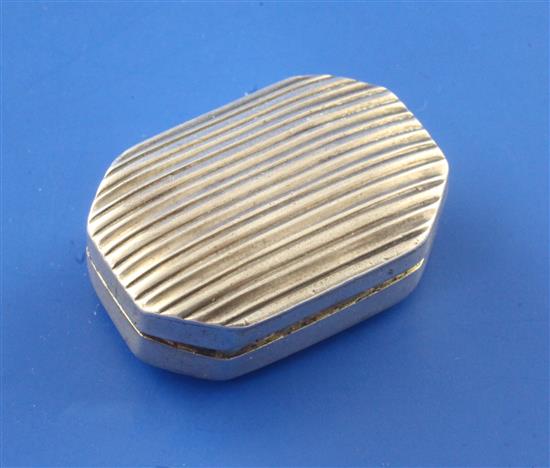 A George III silver octagonal vinaigrette by Samuel Pemberton, 1.25in.